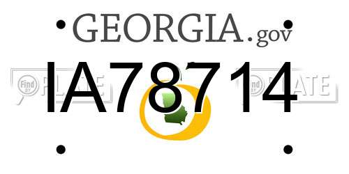 IA78714 Georgia License Plate