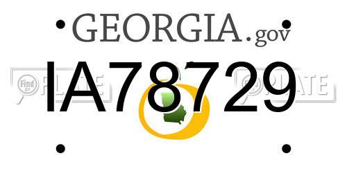 IA78729 Georgia License Plate