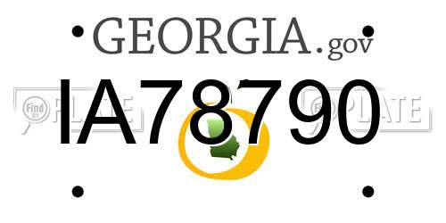IA78790 Georgia License Plate