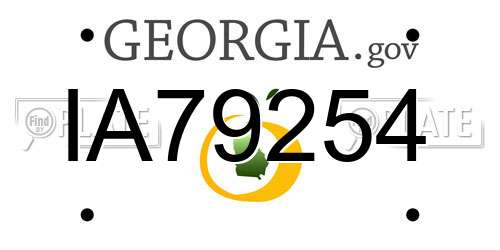 IA79254 Georgia License Plate