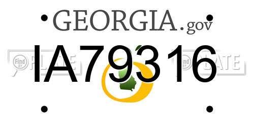 IA79316 Georgia License Plate