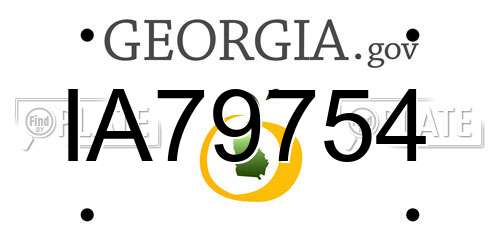 IA79754 Georgia License Plate