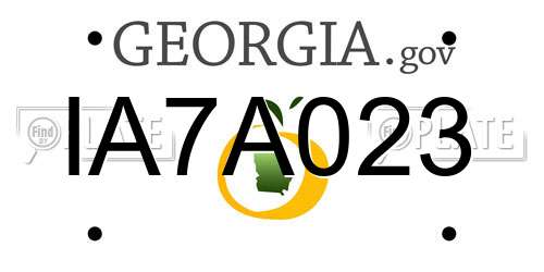 IA7A023 Georgia License Plate