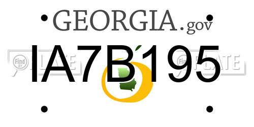 IA7B195 Georgia License Plate