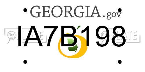 IA7B198 Georgia License Plate