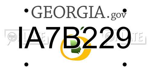 IA7B229 Georgia License Plate