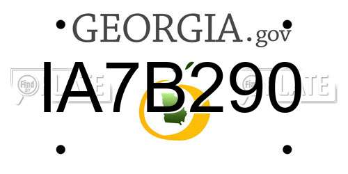 IA7B290 Georgia License Plate