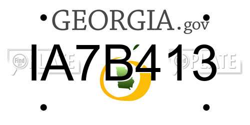 IA7B413 Georgia License Plate