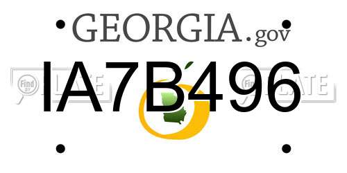 IA7B496 Georgia License Plate