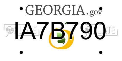 IA7B790 Georgia License Plate