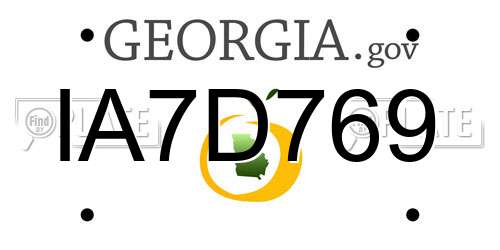 IA7D769 Georgia License Plate