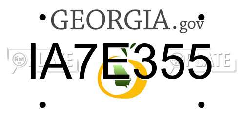 IA7E355 Georgia License Plate