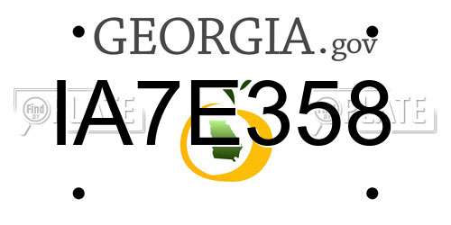 IA7E358 Georgia License Plate