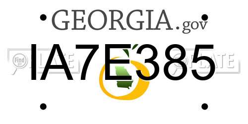 IA7E385 Georgia License Plate