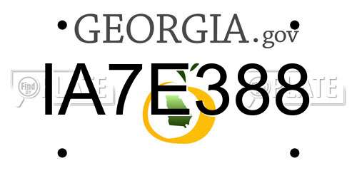 IA7E388 Georgia License Plate