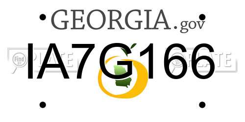 IA7G166 Georgia License Plate