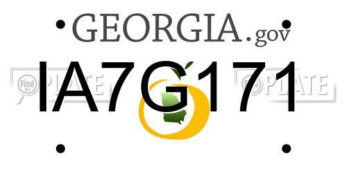 IA7G171 Georgia License Plate