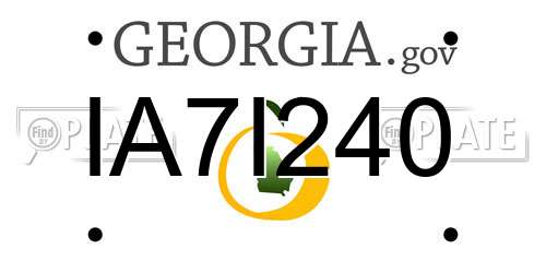 IA7I240 Georgia License Plate