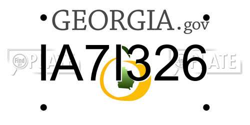 IA7I326 Georgia License Plate