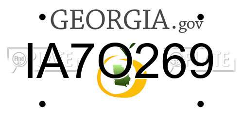 IA7O269 Georgia License Plate