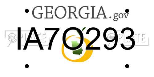 IA7O293 Georgia License Plate