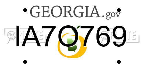 IA7O769 Georgia License Plate