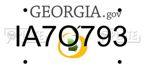 IA7O793 Georgia License Plate