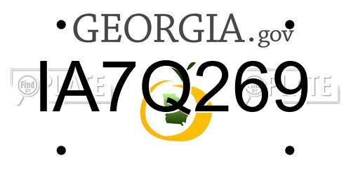 IA7Q269 Georgia License Plate