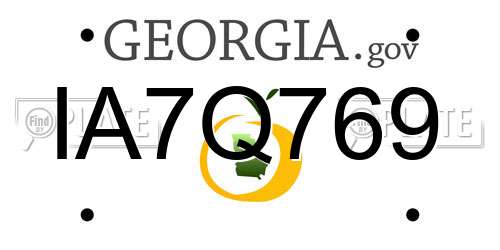 IA7Q769 Georgia License Plate