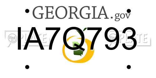 IA7Q793 Georgia License Plate