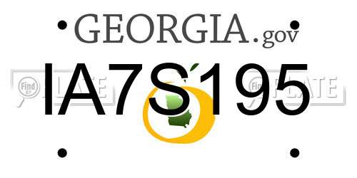 IA7S195 Georgia License Plate