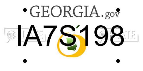 IA7S198 Georgia License Plate