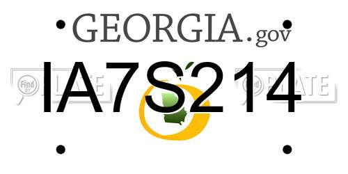 IA7S214 Georgia License Plate