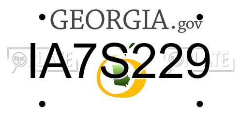 IA7S229 Georgia License Plate
