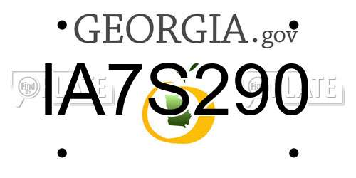 IA7S290 Georgia License Plate