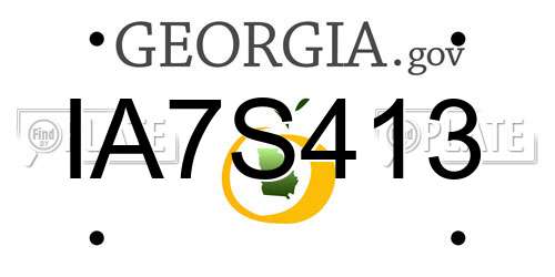IA7S413 Georgia License Plate