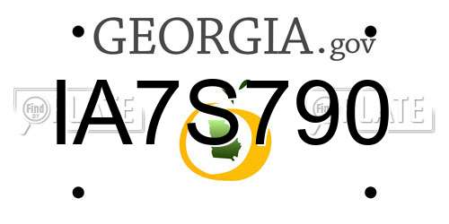 IA7S790 Georgia License Plate