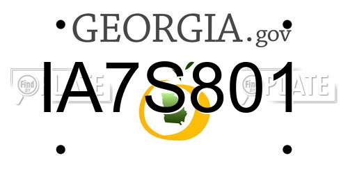 IA7S801 Georgia License Plate