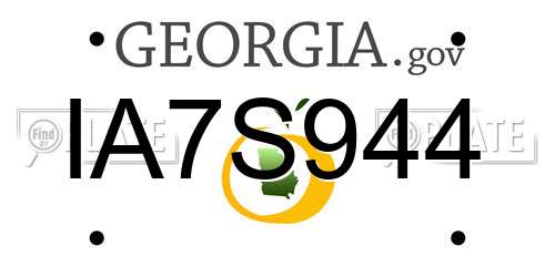 IA7S944 Georgia License Plate