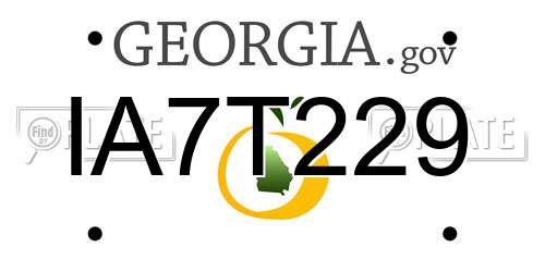 IA7T229 Georgia License Plate