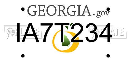 IA7T234 Georgia License Plate