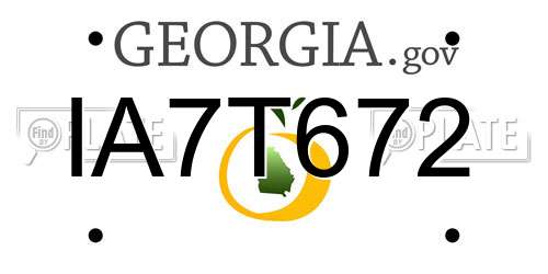 IA7T672 Georgia License Plate