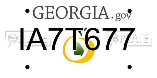 IA7T677 Georgia License Plate