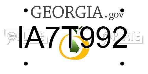 IA7T992 Georgia License Plate