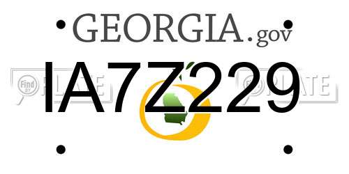 IA7Z229 Georgia License Plate