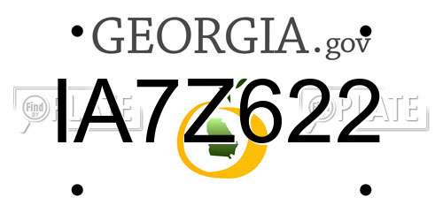 IA7Z622 Georgia License Plate