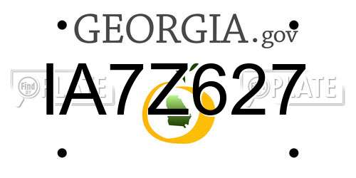IA7Z627 Georgia License Plate
