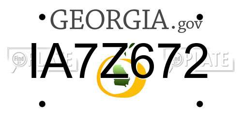 IA7Z672 Georgia License Plate