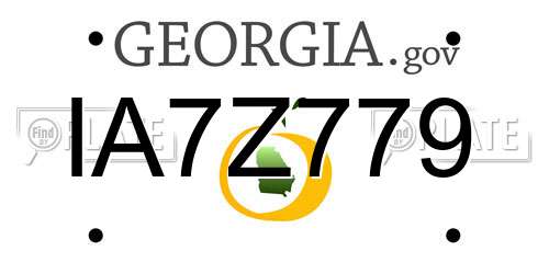 IA7Z779 Georgia License Plate