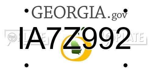 IA7Z992 Georgia License Plate